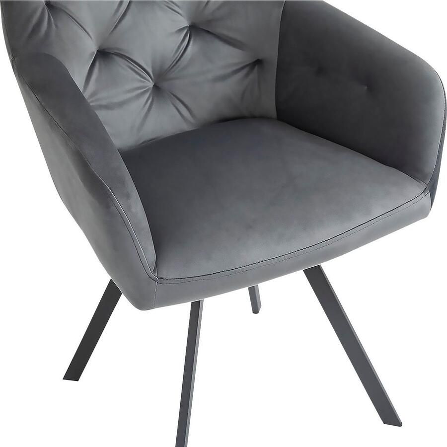 SalesFever Eetkamerstoel Toronto Stuhl Stilvoller Armlehnstuhl mit Steppungen Eetkamerstoel 360° draaiplateau onder de zitplaats (1 stuk)