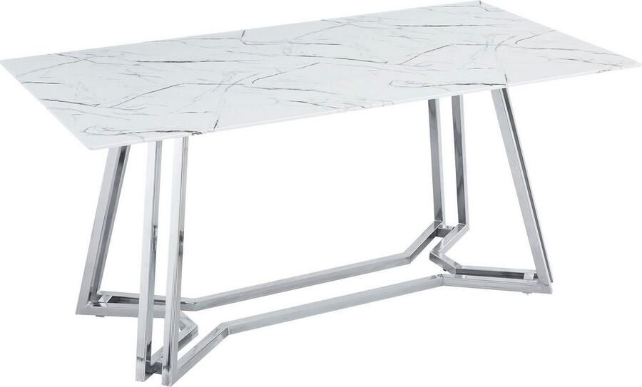 SalesFever Eettafel Design tafel voor gezellige avonden Elegantie ontmoet design in marmerlook - Foto 6