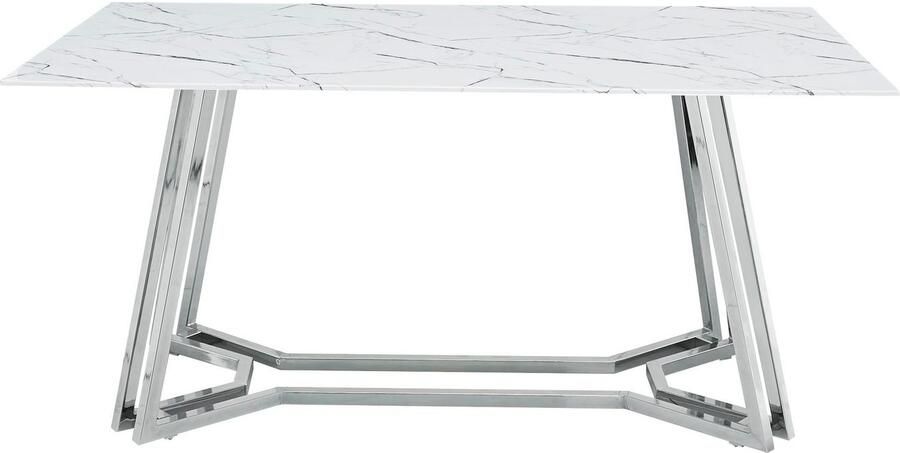 SalesFever Eettafel Design tafel voor gezellige avonden Elegantie ontmoet design in marmerlook - Foto 7