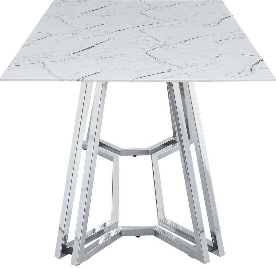 SalesFever Eettafel Design tafel voor gezellige avonden Elegantie ontmoet design in marmerlook - Foto 3