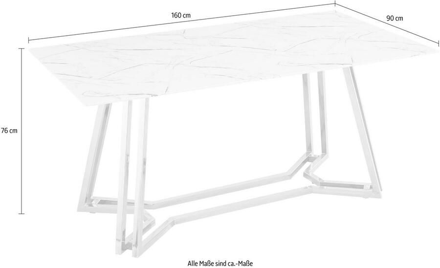 SalesFever Eettafel Design Esstisch für gemütliche Abende in marmerlook - Foto 4