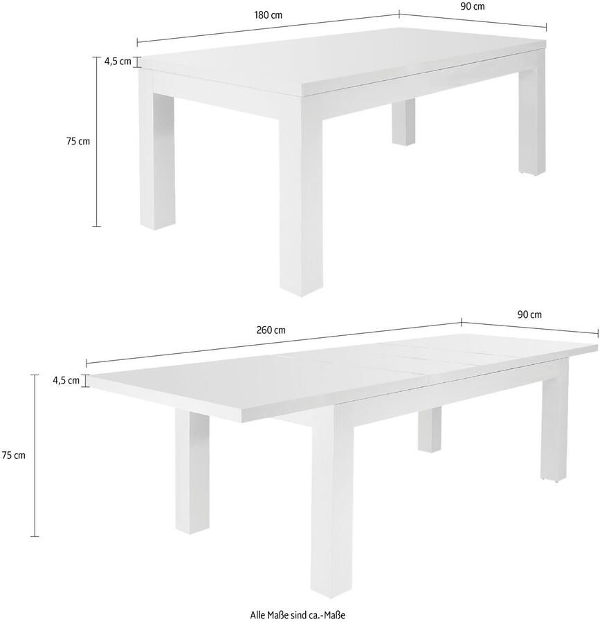 SalesFever Eettafel Odense Design Esstisch für stilvolle Mahlzeiten uit te breiden met insteekbladen