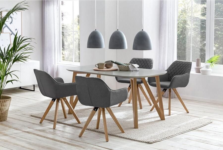 SalesFever Eettafel Solna Stijlvolle tafel voor je huis Massieve eikenhouten haarspeldpoten: natuurlijk designstatement - Foto 2