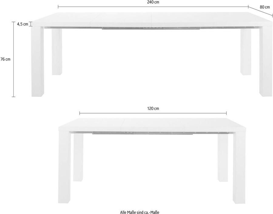 SalesFever Eettafel Stilvoller Esstisch hoogglanzend gelakt uittrekbaar