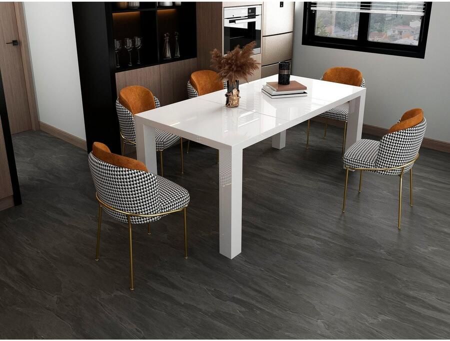 SalesFever Eettafel Stijlvolle tafel hoogglanzend gelakt uittrekbaar - Foto 4