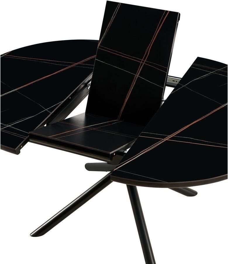 SalesFever Eettafel Stuttgart Esstisch für stilvolles Speisen rond keramiek uitschuifbaar van 120 160 cm - Foto 2