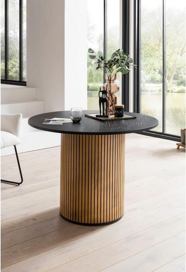 SalesFever Eettafel Torsby Essplatztisch für Familien met geribbelde voet van eikenfineer - Foto 5