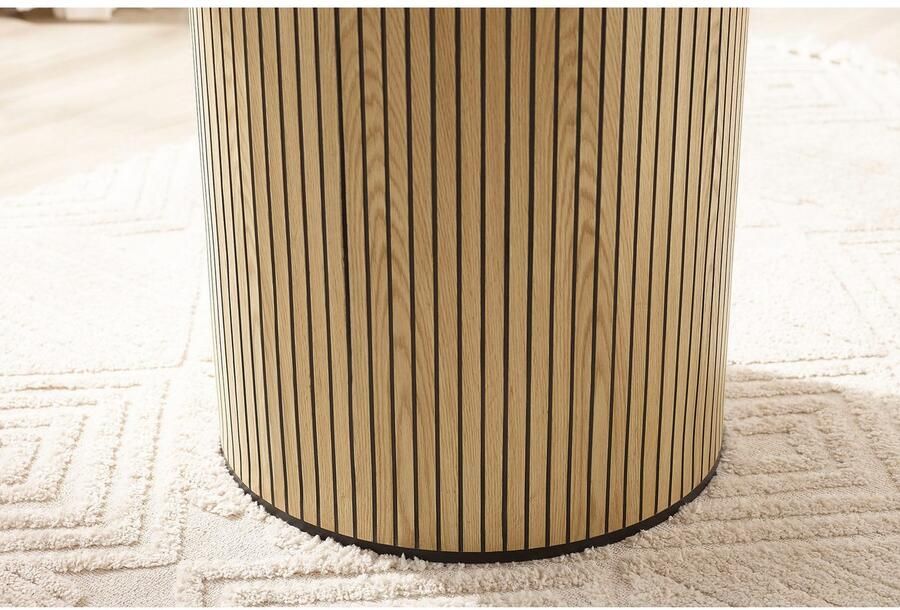 SalesFever Eettafel Torsby Essplatztisch für Familien met geribbelde voet van eikenfineer - Foto 8