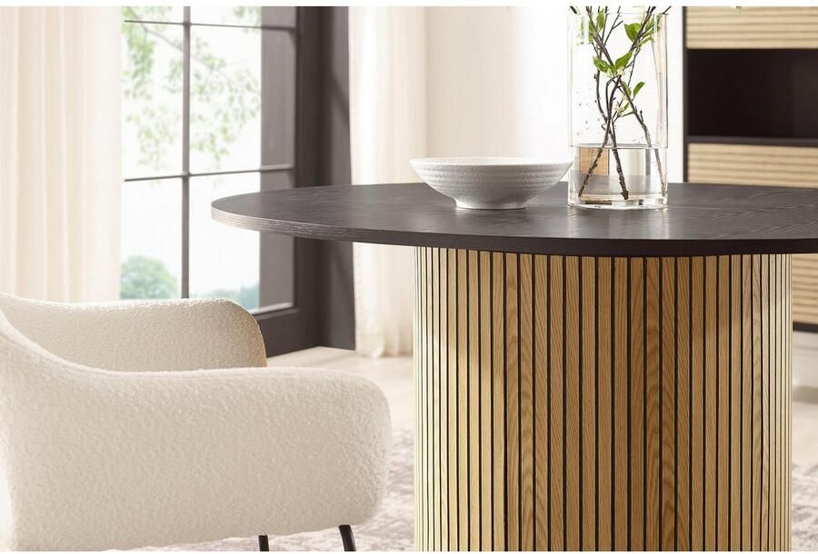 SalesFever Eettafel Torsby Essplatztisch für Familien met geribbelde voet van eikenfineer - Foto 11