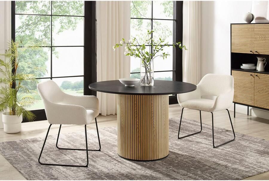 SalesFever Eettafel Torsby Essplatztisch für Familien met geribbelde voet van eikenfineer - Foto 15