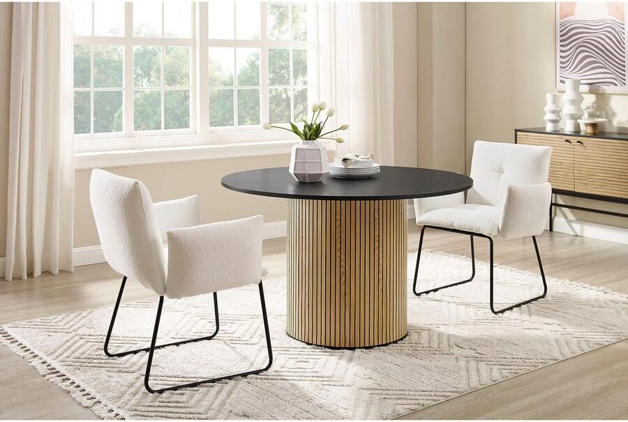 SalesFever Eettafel Torsby Essplatztisch für Familien met geribbelde voet van eikenfineer - Foto 14