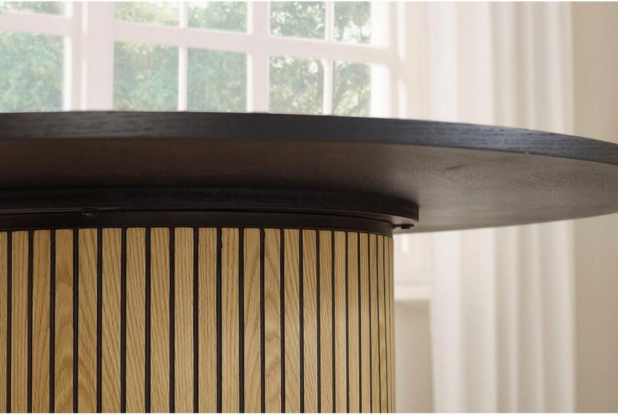 SalesFever Eettafel Torsby Essplatztisch für Familien met geribbelde voet van eikenfineer - Foto 16