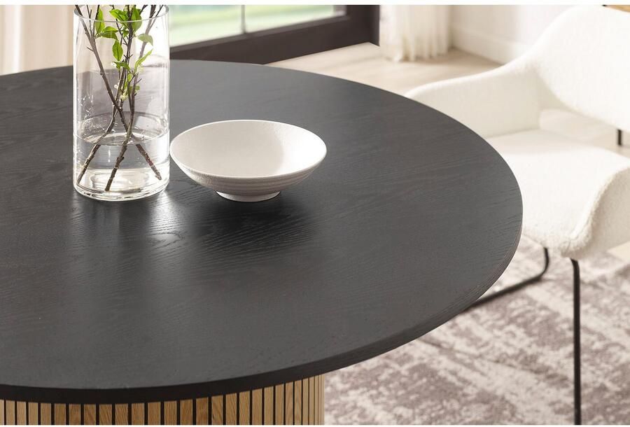 SalesFever Eettafel Torsby Essplatztisch für Familien met geribbelde voet van eikenfineer - Foto 10