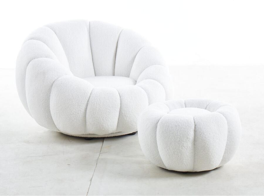 SalesFever Fauteuil Bonn Der elegante Sessel incl. poef en met 360° draaifunctie (set 2 stuks) - Foto 4