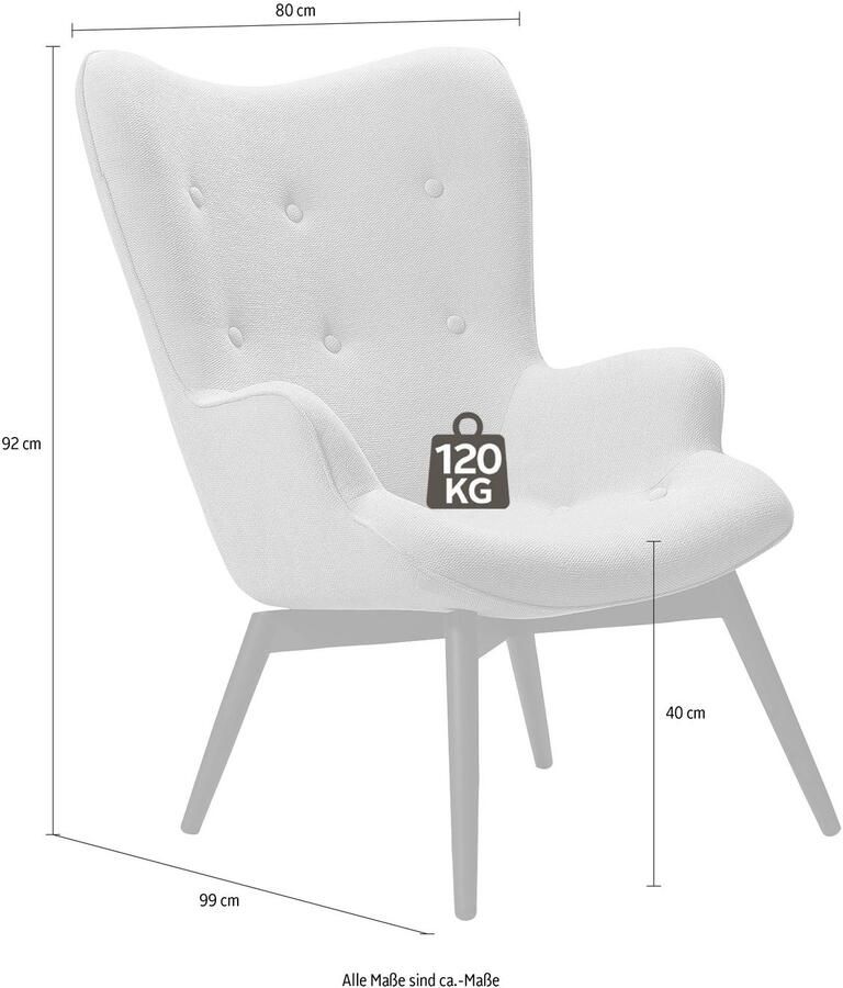 SalesFever Fauteuil Komfortabler Relaxsessel zum Entspannen Decoratieve knopen in de rugleuning (1 stuk) - Foto 3