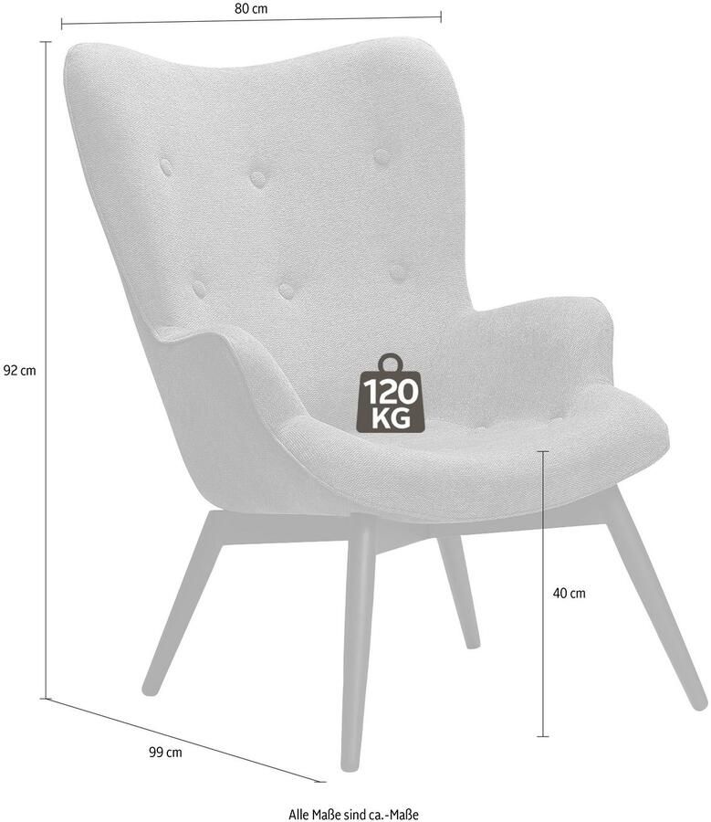 SalesFever Fauteuil Komfortabler Relaxsessel zum Entspannen Decoratieve knopen in de rugleuning (1 stuk) - Foto 2