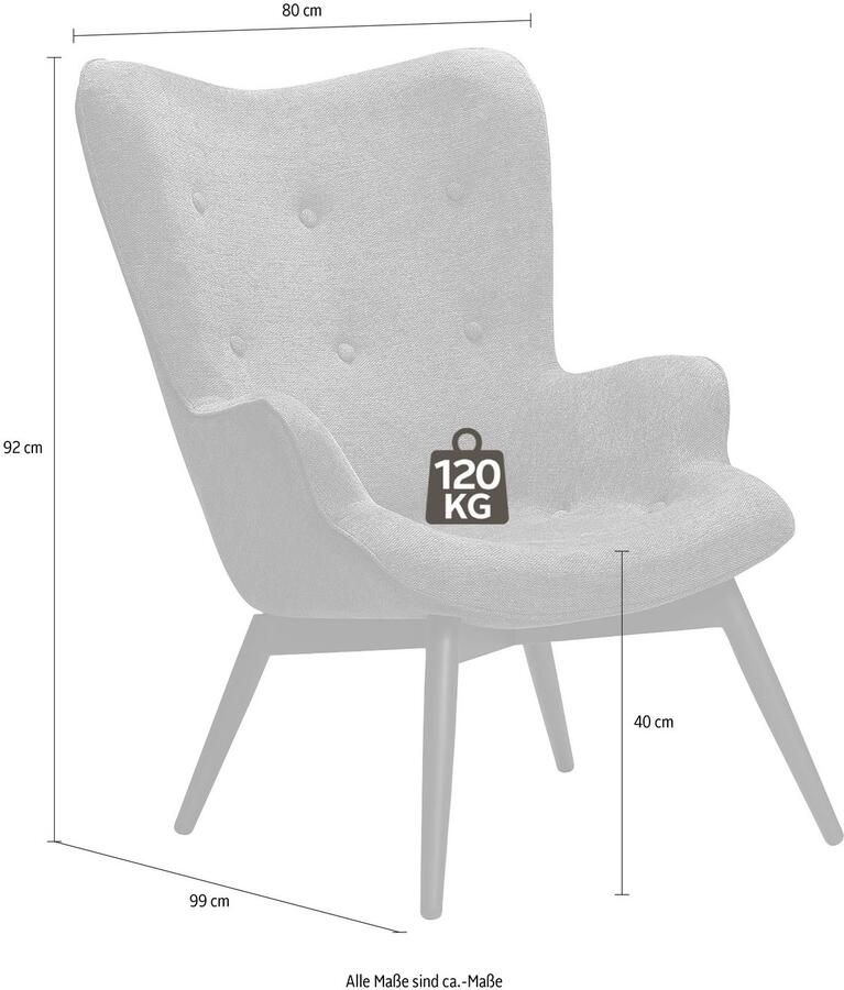 SalesFever Fauteuil Komfortabler Relaxsessel zum Entspannen Decoratieve knopen in de rugleuning (1 stuk) - Foto 3