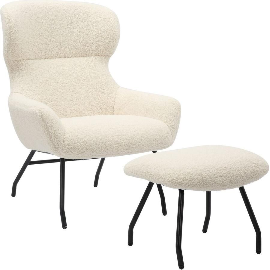 SalesFever Fauteuil Orlando Bequemer Sessel zum Entspannen met bekleding in imitatiebont-look (set 2 stuks) - Foto 3