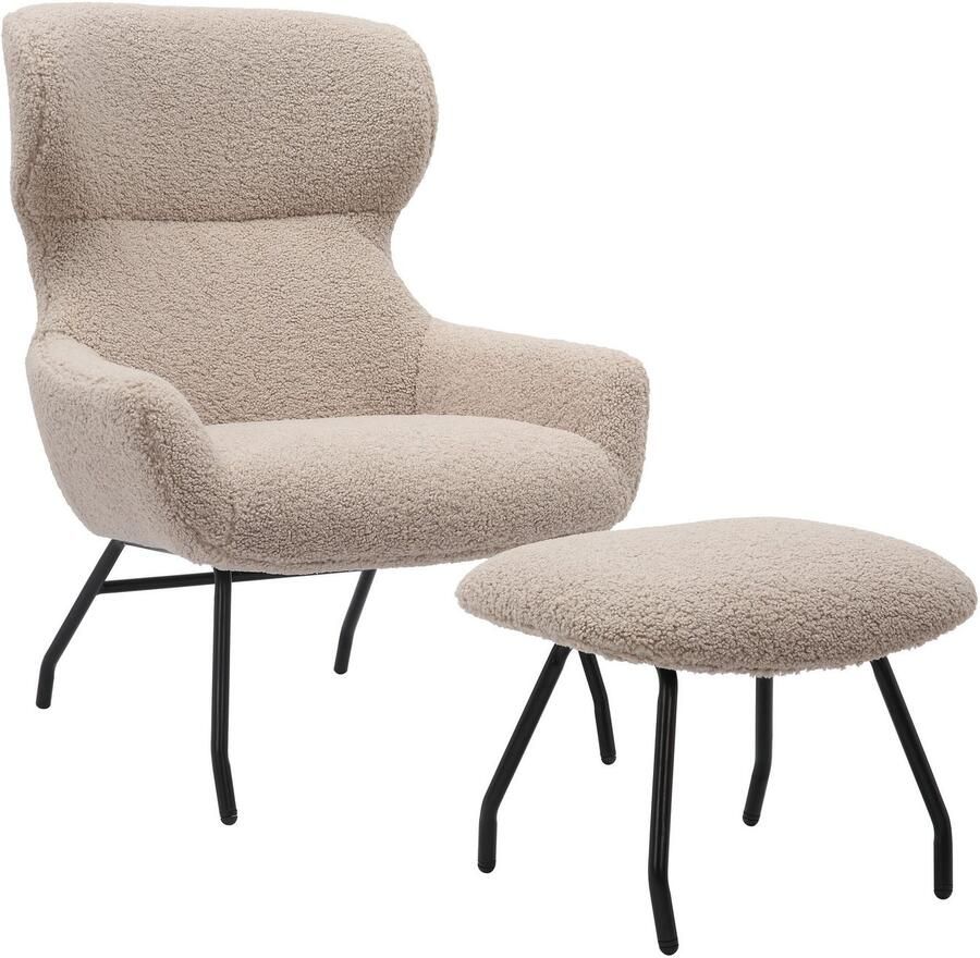 SalesFever Fauteuil Orlando Bequemer Sessel zum Entspannen met bekleding in imitatiebont-look (set 2 stuks) - Foto 3