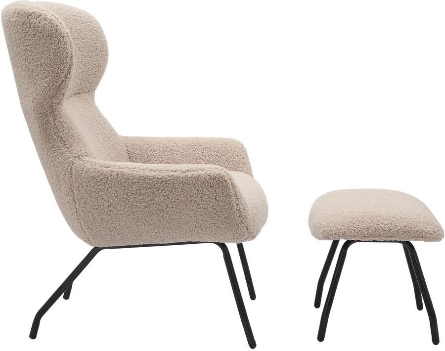 SalesFever Fauteuil Orlando Bequemer Sessel zum Entspannen met bekleding in imitatiebont-look (set 2 stuks) - Foto 8