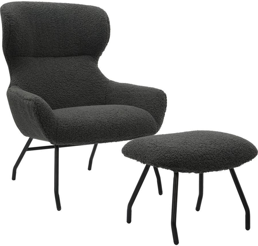 SalesFever Fauteuil Orlando Bequemer Sessel zum Entspannen met bekleding in imitatiebont-look (set 2 stuks) - Foto 5