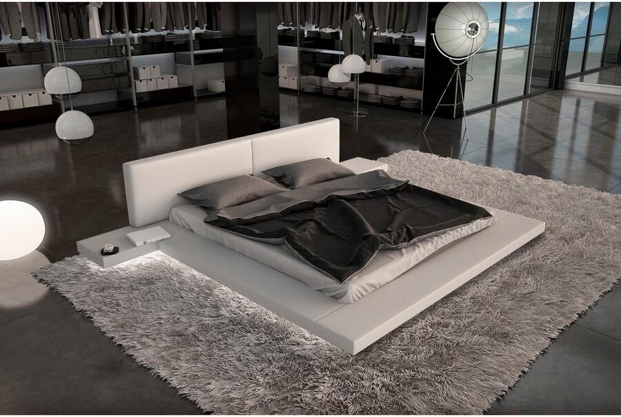 SalesFever Gestoffeerd bed Komfortables Polsterbett für erholsamen Schlaf Design bed in een moderne look lounge bed inclusief nachtkastje - Foto 2