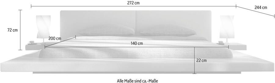 SalesFever Gestoffeerd bed Komfortables Polsterbett für erholsamen Schlaf Design bed in een moderne look lounge bed inclusief nachtkastje - Foto 3
