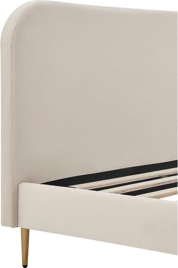 SalesFever Gestoffeerd bed Komfortables Polsterbett für erholsamen Schlaf Poten chroom goudkleur - Foto 2