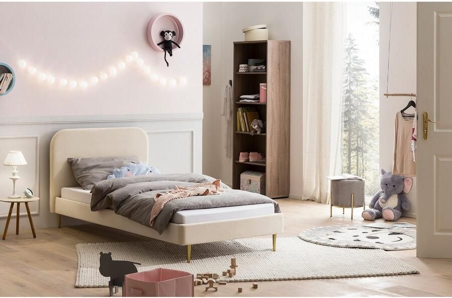 SalesFever Gestoffeerd bed Komfortables Polsterbett für erholsamen Schlaf Poten chroom goudkleur