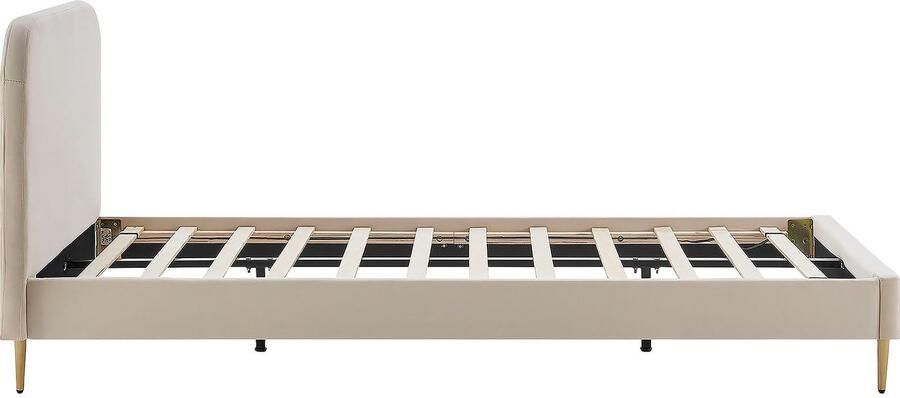 SalesFever Gestoffeerd bed Komfortables Polsterbett für erholsamen Schlaf Poten chroom goudkleur - Foto 4