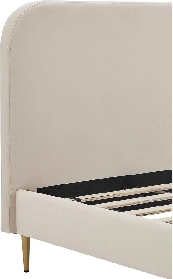 SalesFever Gestoffeerd bed Komfortables Polsterbett für erholsamen Schlaf Poten chroom goudkleur - Foto 3