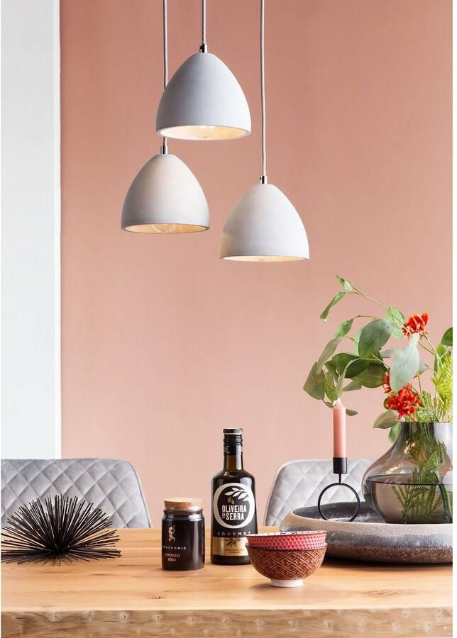 SalesFever Hanglamp Thea 3x lampenkappen van beton