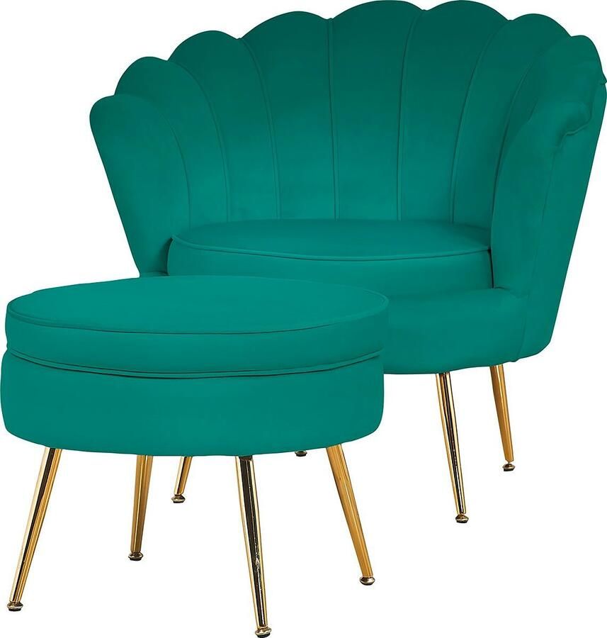SalesFever Hocker Calm Gestoffeerde kruk met charme - Foto 3