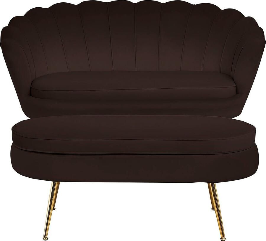 SalesFever Hocker Clam Stijlvolle kruk Elegant design in ovale vorm 99cm breedte - Foto 2