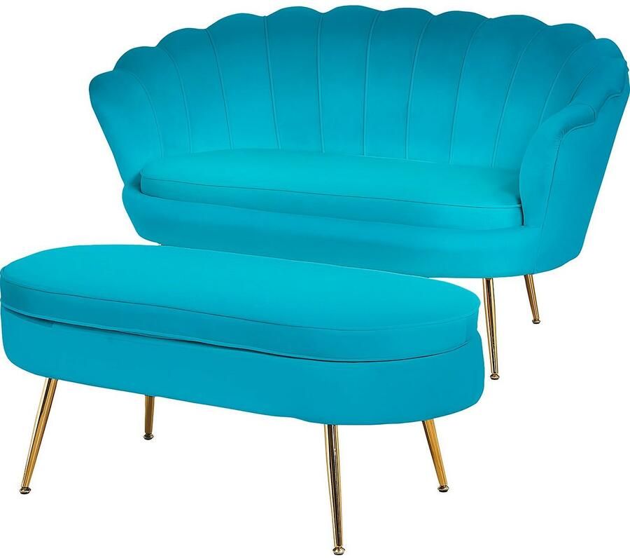 SalesFever Hocker Clam Stijlvolle kruk Elegant design in ovale vorm 99cm breedte - Foto 3