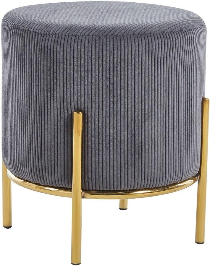 SalesFever Hocker Komfortabler Polsterhocker met designframe van goudkleurig metaal - Foto 2