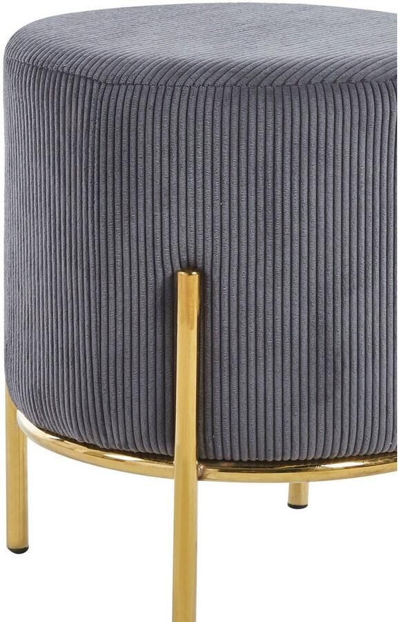 SalesFever Hocker Komfortabler Polsterhocker met designframe van goudkleurig metaal - Foto 3