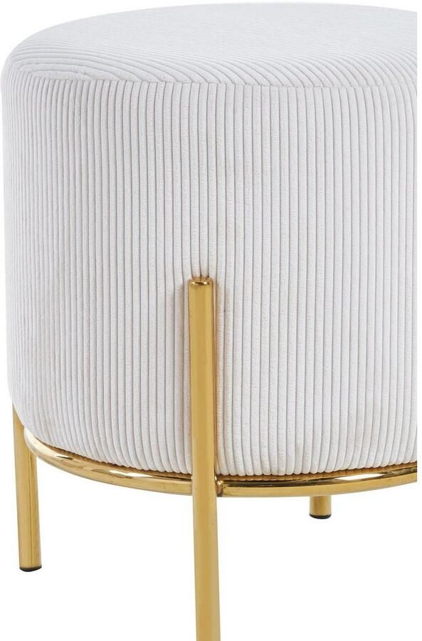 SalesFever Hocker Komfortabler Polsterhocker met designframe van goudkleurig metaal - Foto 3