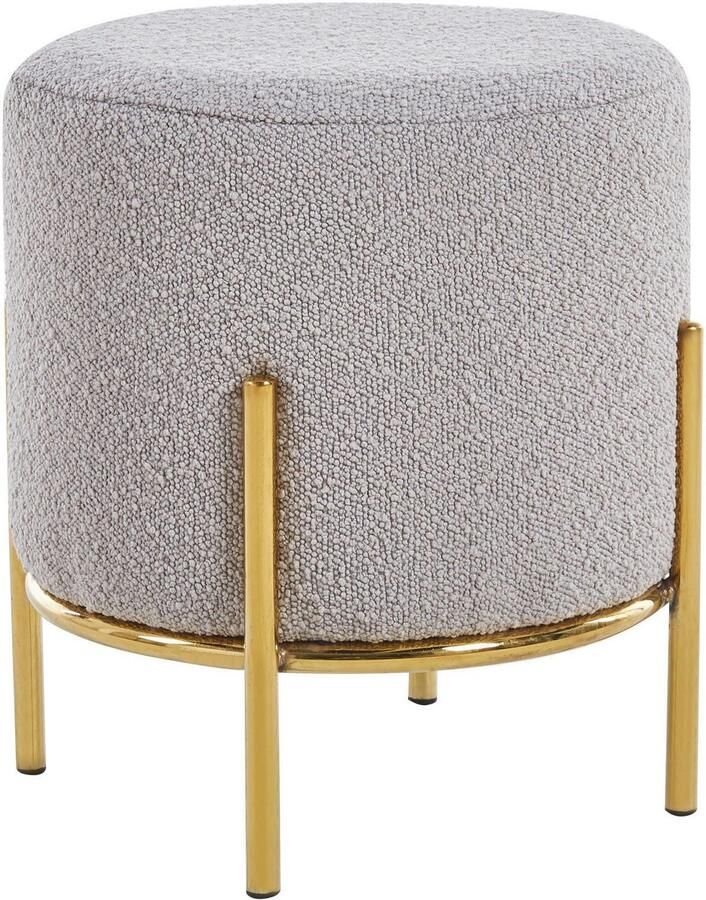 SalesFever Hocker Komfortabler Polsterhocker met designframe van goudkleurig metaal - Foto 2