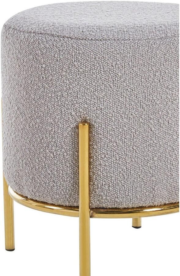 SalesFever Hocker Komfortabler Polsterhocker met designframe van goudkleurig metaal - Foto 3