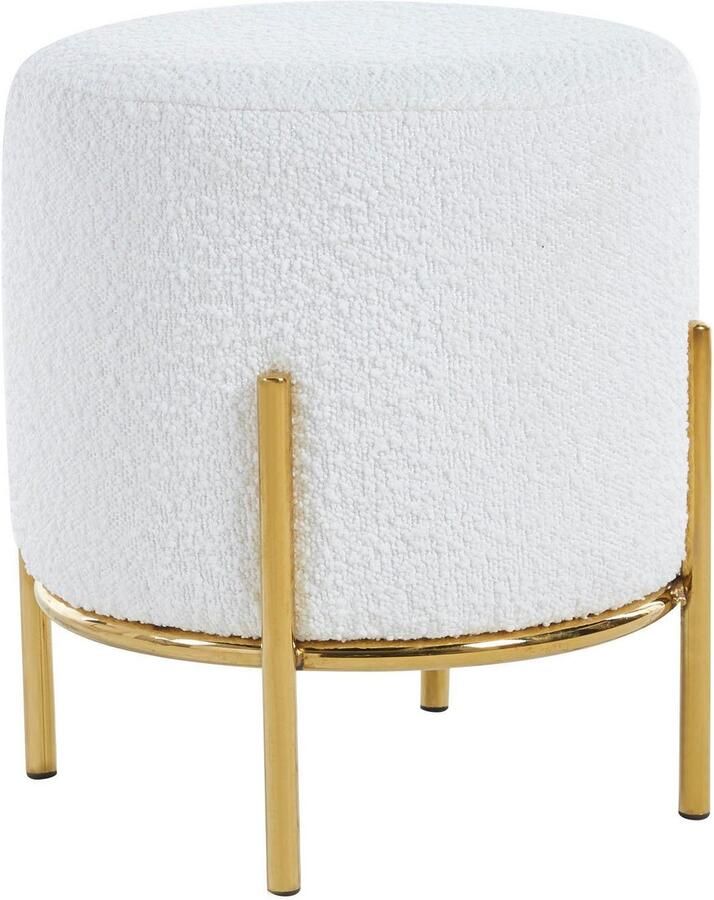 SalesFever Hocker Komfortabler Polsterhocker met designframe van goudkleurig metaal - Foto 2