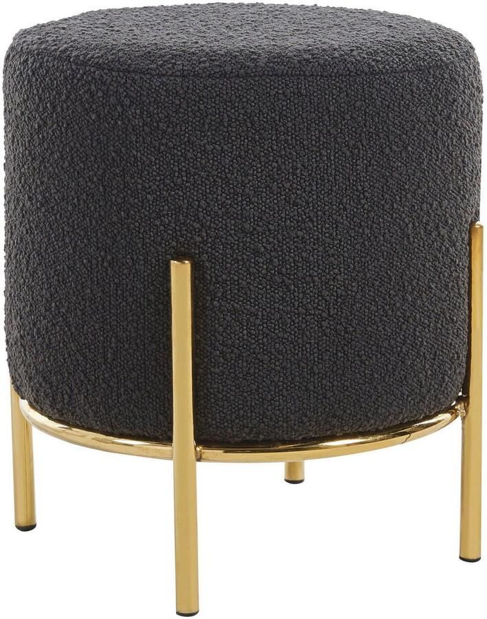 SalesFever Hocker Komfortabler Polsterhocker met designframe van goudkleurig metaal - Foto 2