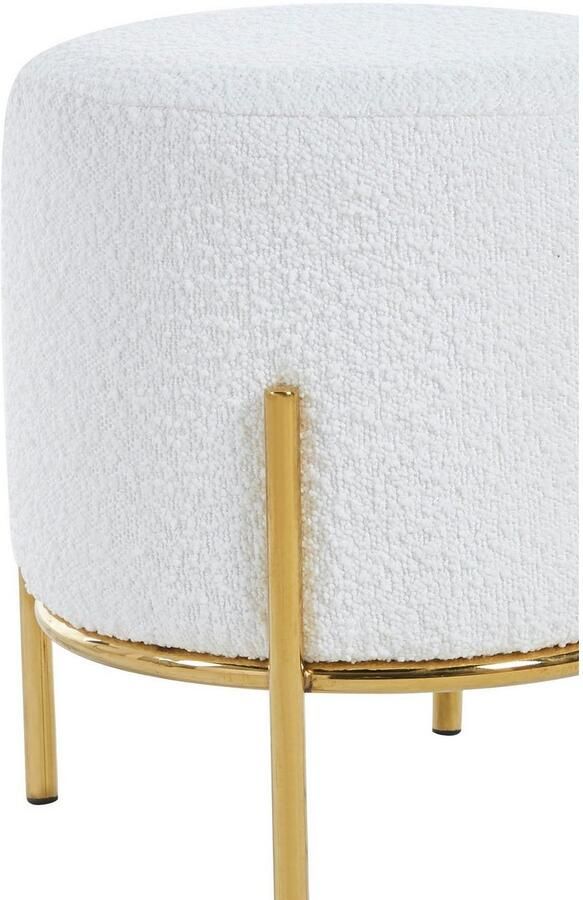 SalesFever Hocker Komfortabler Polsterhocker met designframe van goudkleurig metaal - Foto 3