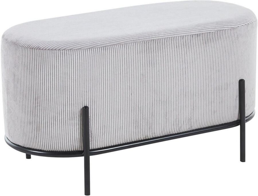 SalesFever Hocker Komfortabler Polsterhocker met designframe van zwart metaal