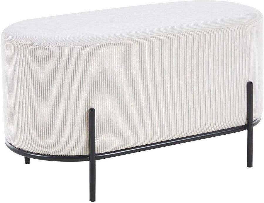 SalesFever Hocker Komfortabler Polsterhocker met designframe van zwart metaal