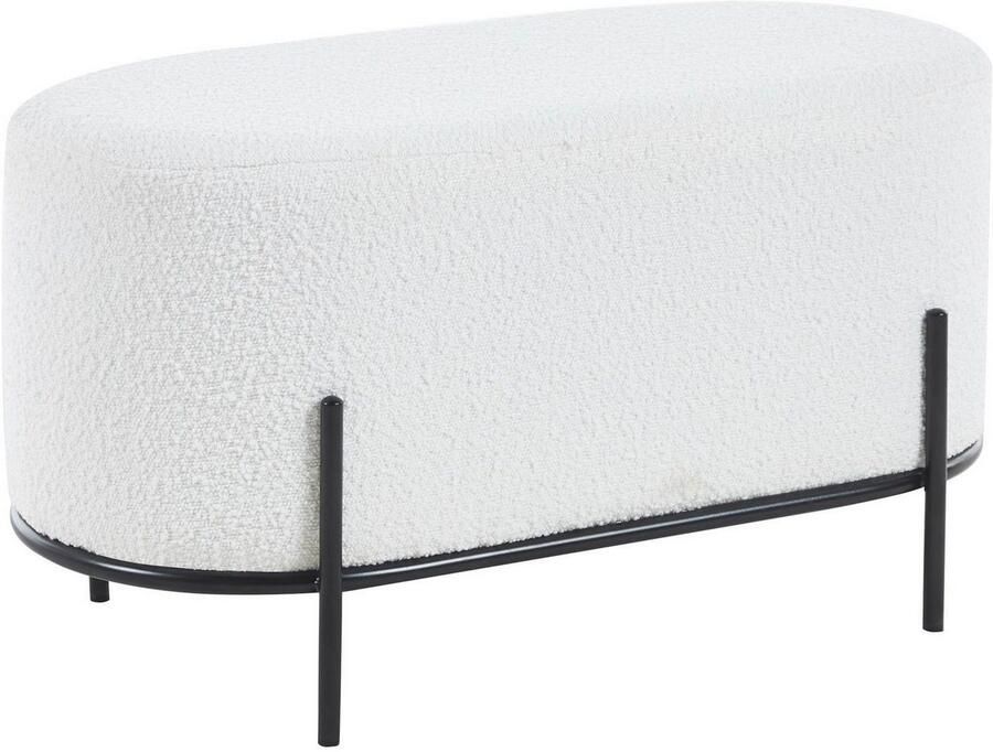 SalesFever Hocker Komfortabler Polsterhocker met designframe van zwart metaal