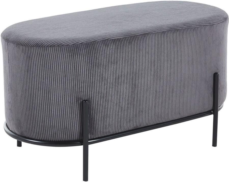 SalesFever Hocker Komfortabler Polsterhocker met designframe van zwart metaal