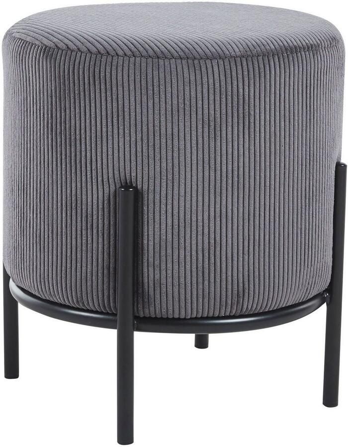 SalesFever Hocker Komfortabler Polsterhocker met designframe van zwart metaal