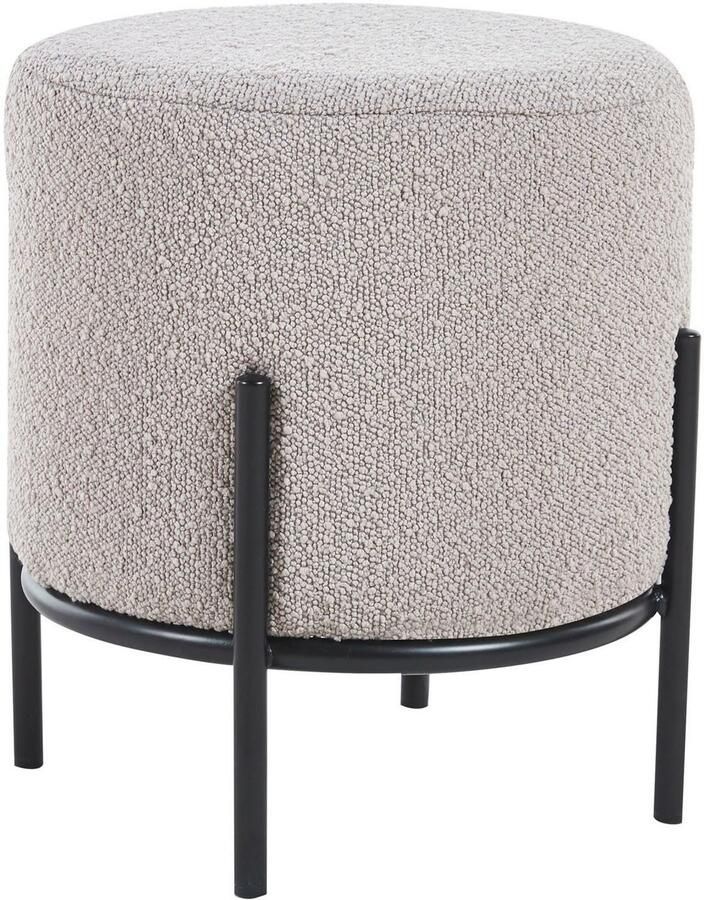 SalesFever Hocker Komfortabler Polsterhocker met designframe van zwart metaal