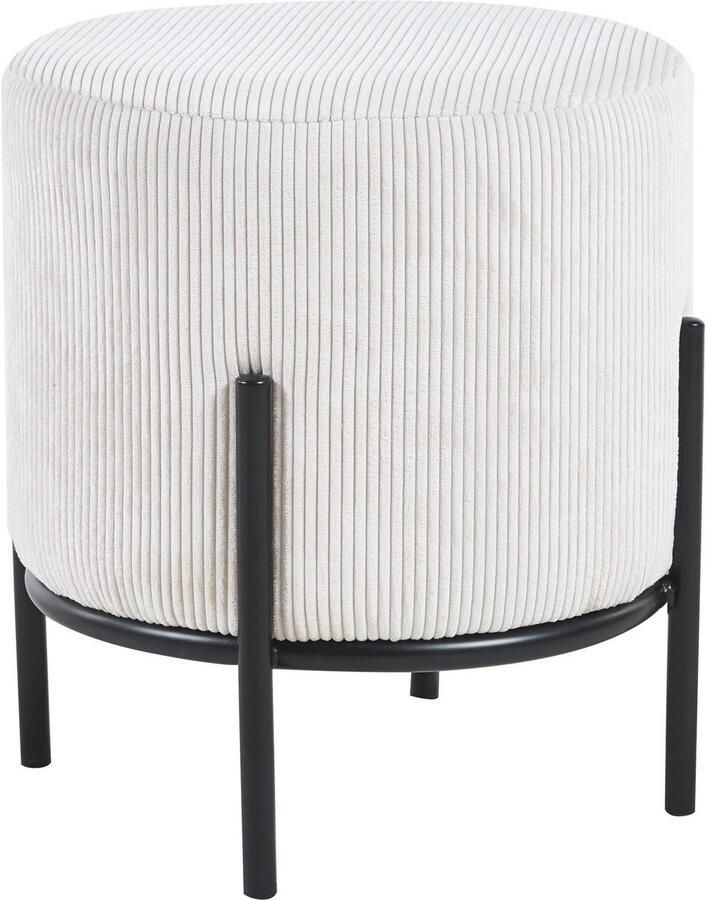 SalesFever Hocker Komfortabler Polsterhocker met designframe van zwart metaal